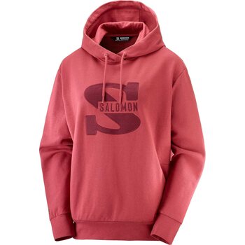 Salomon Outlife Logo Summer Hooded Pullover Womens, Earth Red, XL