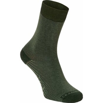 Craghoppers NosiLife Twin Pack Socks Womens, Parka Green / Dry Grass, EUR 35-38 (UK 3.5-5)