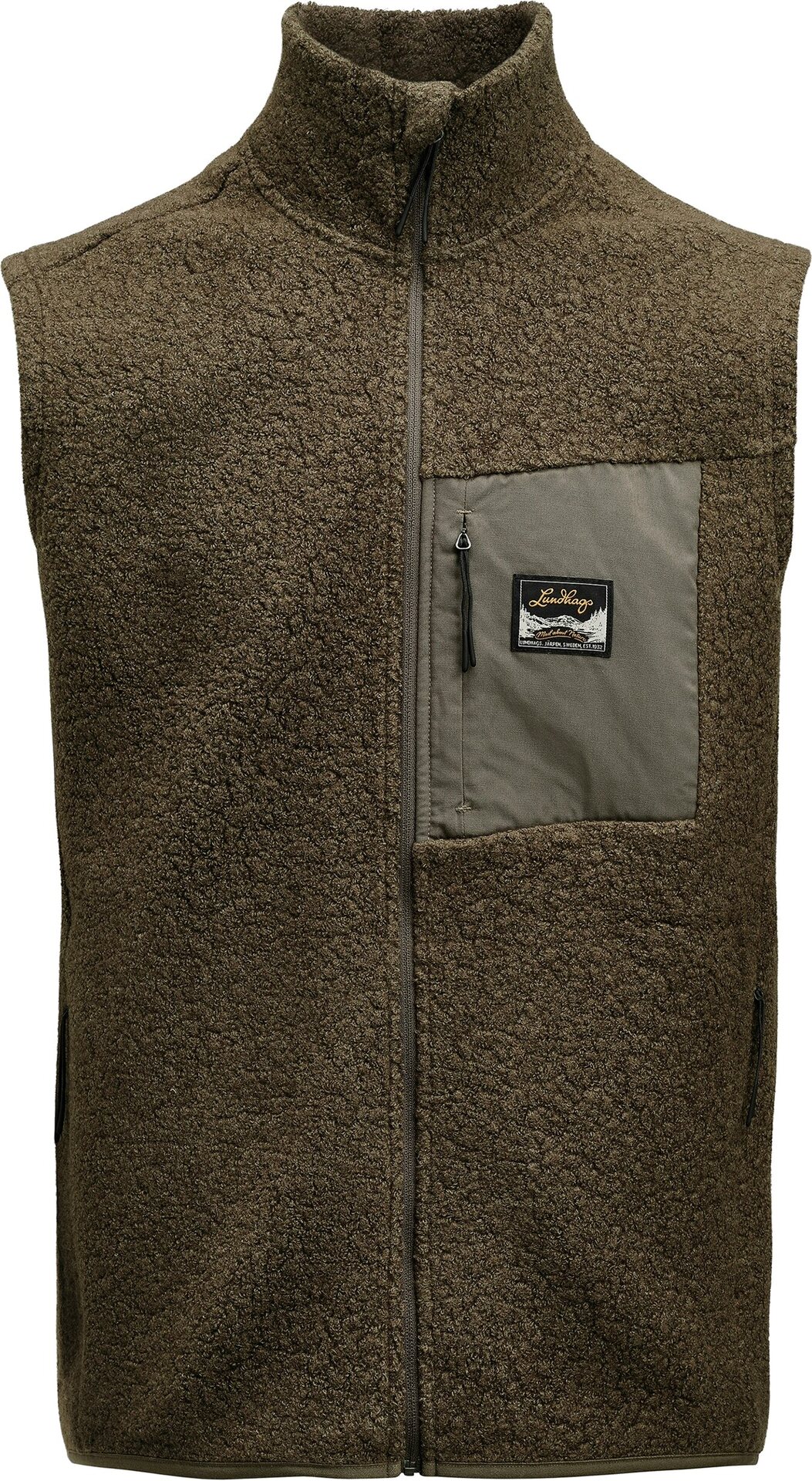 Lundhags Flok Wool Pile Vest Mens Forest Green