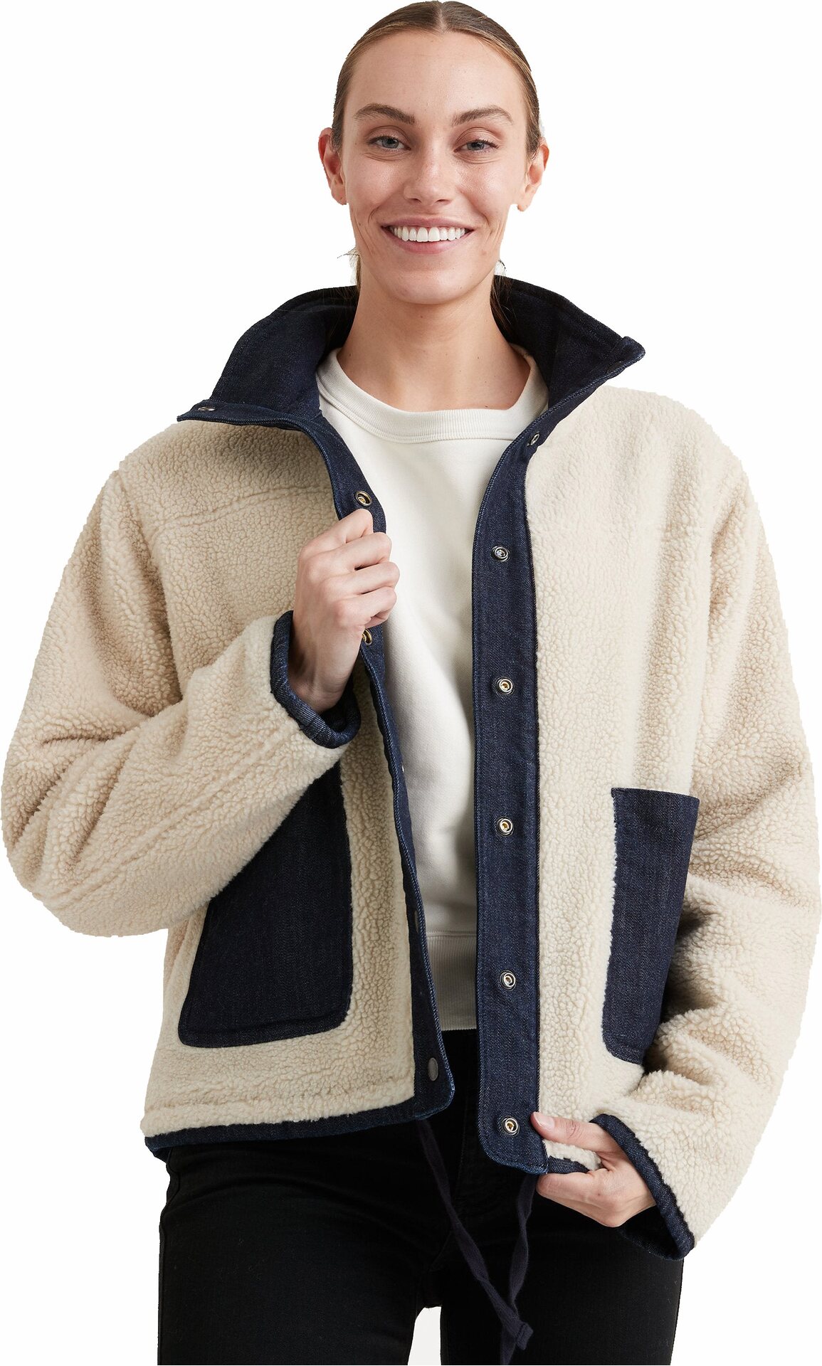 Duer Performance Denim Sherpa Jacket Womens Rinse