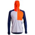 Mons Royale Temple Tech Zip Hood LS Spice/Navy/Grey Marl