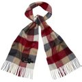 Barbour Large Tattersall Lambswool Scarf Camel / Red