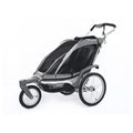 Chariot Chinook 1 - Bundle: pivoting wheel  +  baby supporter + car seat adapter + cargo bag Charcoal/Black/Silver