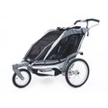 Chariot Chinook 2 - Bundle: pivoting wheel  +  baby supporter + car seat adapter + cargo bag Charcoal/Black/Silver