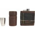 Barbour Tartan Hip Flask and Cups in Gift Box Set Classic