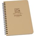 Rite in the Rain Side-Spiral Notebook Journal, 12x18cm (Custom Logo) Brown / Tan