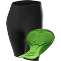 Löffler Bike Short Tights Basic Womens Black w/ Green seat pad (999)