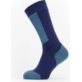 Sealskinz Waterproof Cold Weather Mid Length Sock with Hydrostop Navy Blue/Red