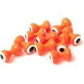 Fly Dressing Small Double Pupil Lead Eyes #5 Fl Orange W White and Black