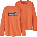 Patagonia Long-Sleeved Capilene Cool Daily Graphic Shirt Womens Broadshort Logo: Tigerlily Orange X-Dye