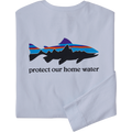 Patagonia Long-Sleeved Home Water Trout Responsibili-Tee Mens White