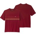 Patagonia Capilene Cool Daily Graphic Shirt Mens Line Logo Ridge Stripe: Wax Red X-Dye
