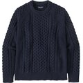 Patagonia Recycled Wool Cable Knit Crewneck Sweater New Navy
