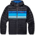 Cotopaxi Fuego Down Hooded Jacket Mens Black & Pacific Stripes
