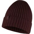 Buff Merino Knitted Hat Norval Maroon