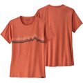 Patagonia Capilene Cool Daily Graphic Shirt Womens Ridge Rise Stripe: Quartz Coral X-Dye