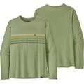 Patagonia Long-Sleeved Capilene Cool Daily Graphic Shirt Mens Line Logo Ridge Stripe: Salvia Green X-Dye