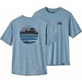 Patagonia Capilene Cool Daily Graphic Shirt Mens Skyline Stencil: Steam Blue X-Dye