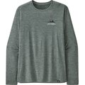 Patagonia Long-Sleeved Cap Cool Daily Graphic Shirt - Lands Mens Like the Wind: Sleet Green X-Dye