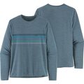 Patagonia Long-Sleeved Capilene Cool Daily Graphic Shirt Mens Line Logo Ridge Stripe: Light Plume Grey X-Dye