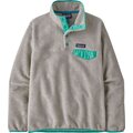 Patagonia Lightweight Synch Snap-T Pullover Womens Oatmeal Heather w/Fresh Teal