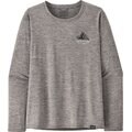 Patagonia Long-Sleeved Cap Cool Daily Graphic Shirt - Lands Womens Chouinard Crest: Feather Grey