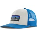 Patagonia P-6 Logo Trucker Hat White with Vessel Blue