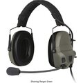 Ops-Core AMP, Communications Headset, Single Downlead Ranger Green
