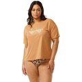 Rip Curl Sea Of Dreams Relaxed UPF Short Sleeve Womens Light Brown