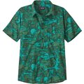 Patagonia Go To Shirt Mens Cliffs and Waves: Conifer Green