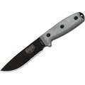 ESEE Knives Esee-4 Black Blade / Micarta Handle / Serrated Edge / Coyote Brown Sheath with Clip Plate