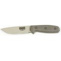 ESEE Knives Esee-4 Desert Tan Blade / Micarta Handle / Plain Edge / OD Green Sheath with Clip Plate