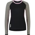 Mons Royale Bella Tech LS Womens Pink Stripe