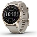 Garmin Fenix 7S Sapphire Solar (Esittelykappale) Cream Gold Ti w/ Light Sand