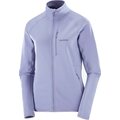 Salomon Essential Lightwarm Full Zip Midlayer Jacket Womens Blue Granite