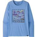 Patagonia Long-Sleeved Cap Cool Daily Graphic Shirt - Lands Womens Trailseekers: Abundant Blue X-Dye