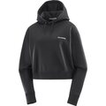 Salomon Logo Short Hoodie Womens Deep Black