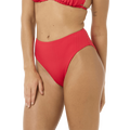 Rip Curl Premium Surf Retro High Good Coverage Bikini Bottom Hibiscus Red