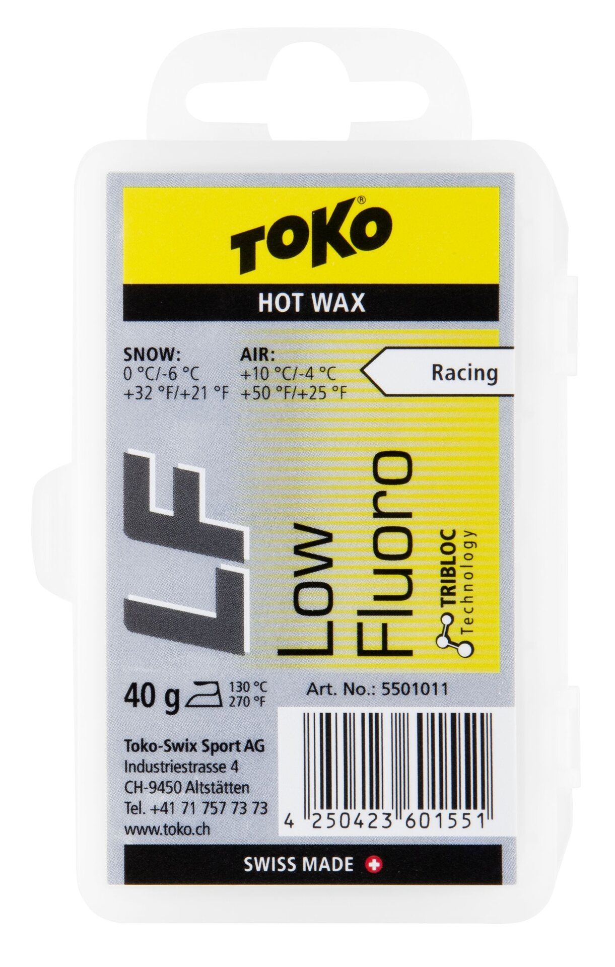 TOKO HF Hot Wax 40g Yellow +10°C/-4°C (snow temp 0°C/-6°C)