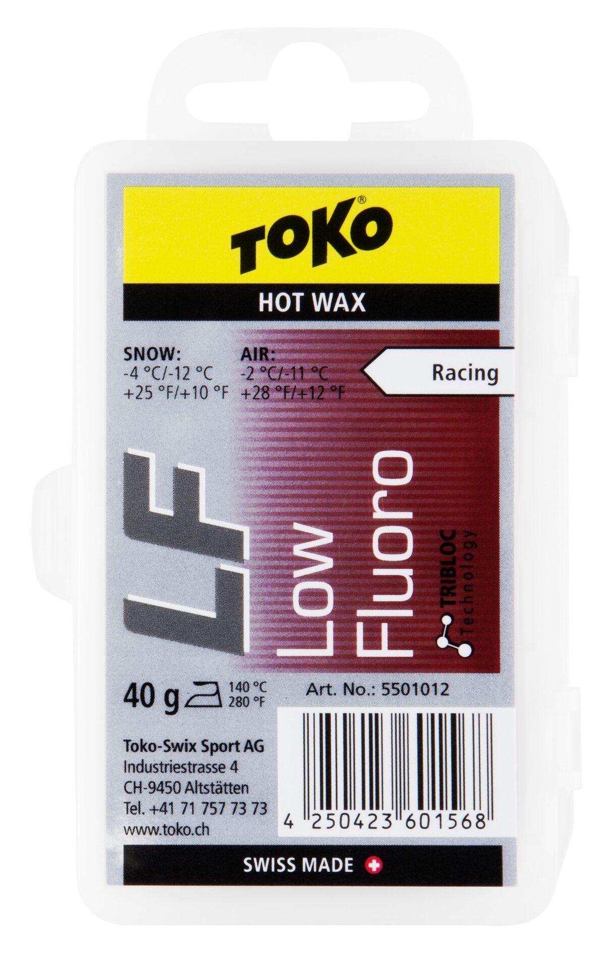 TOKO HF Hot Wax 40g Red -2/-11°C/ snow temp -4°C/-12°C)