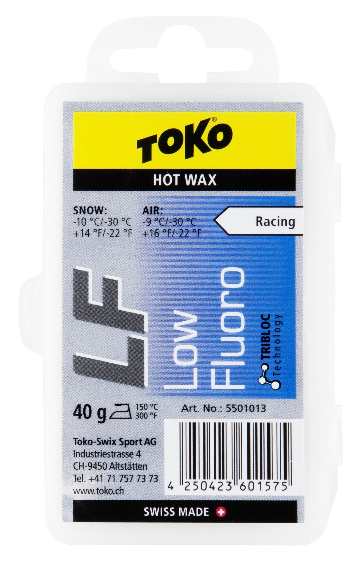TOKO HF Hot Wax 40g Blue -9/-30°C (snow temp -10°C/-30°C)