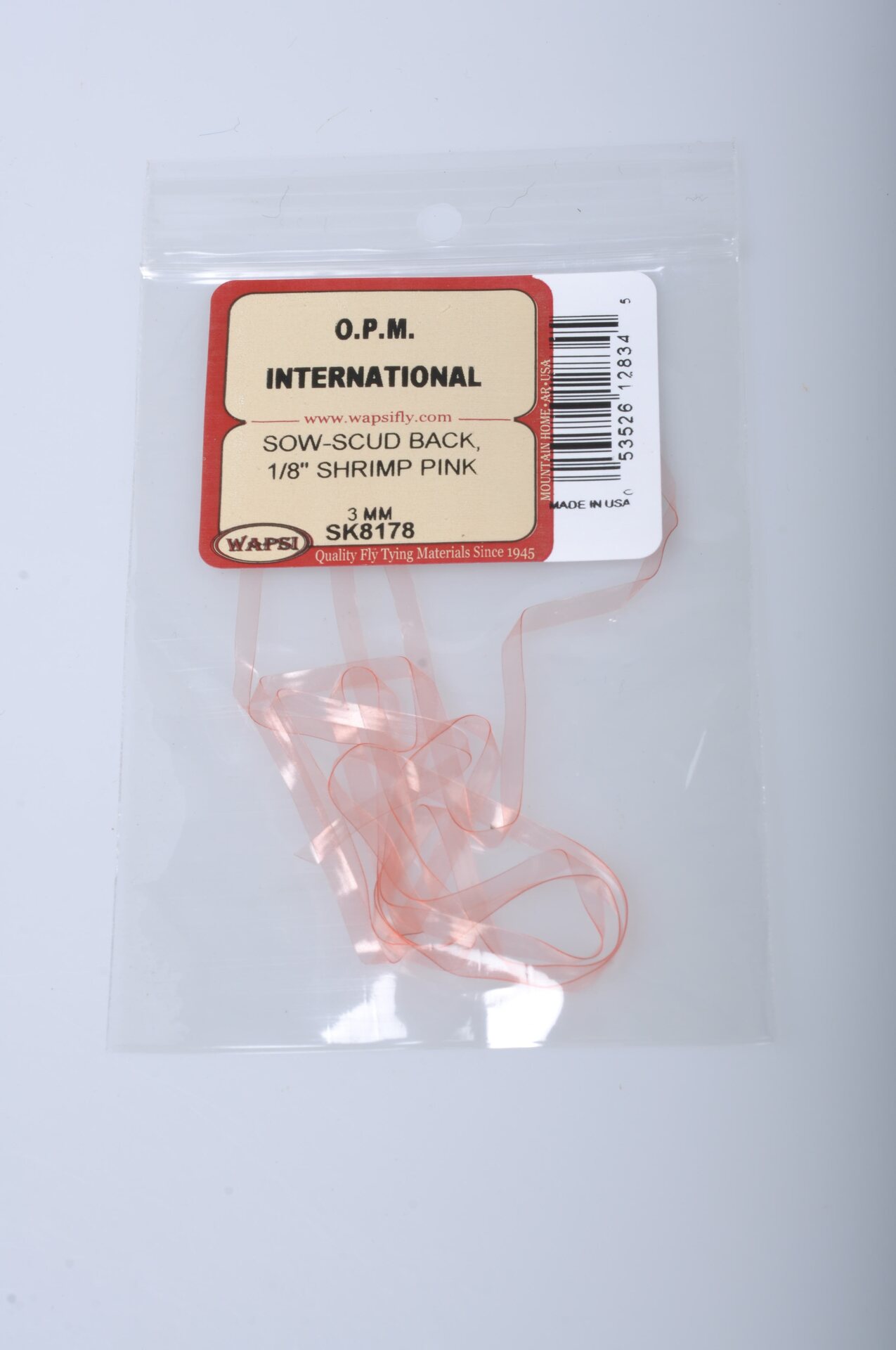 Wapsi Sow - Scud Back 1/8" 3mm Shrimp Pink