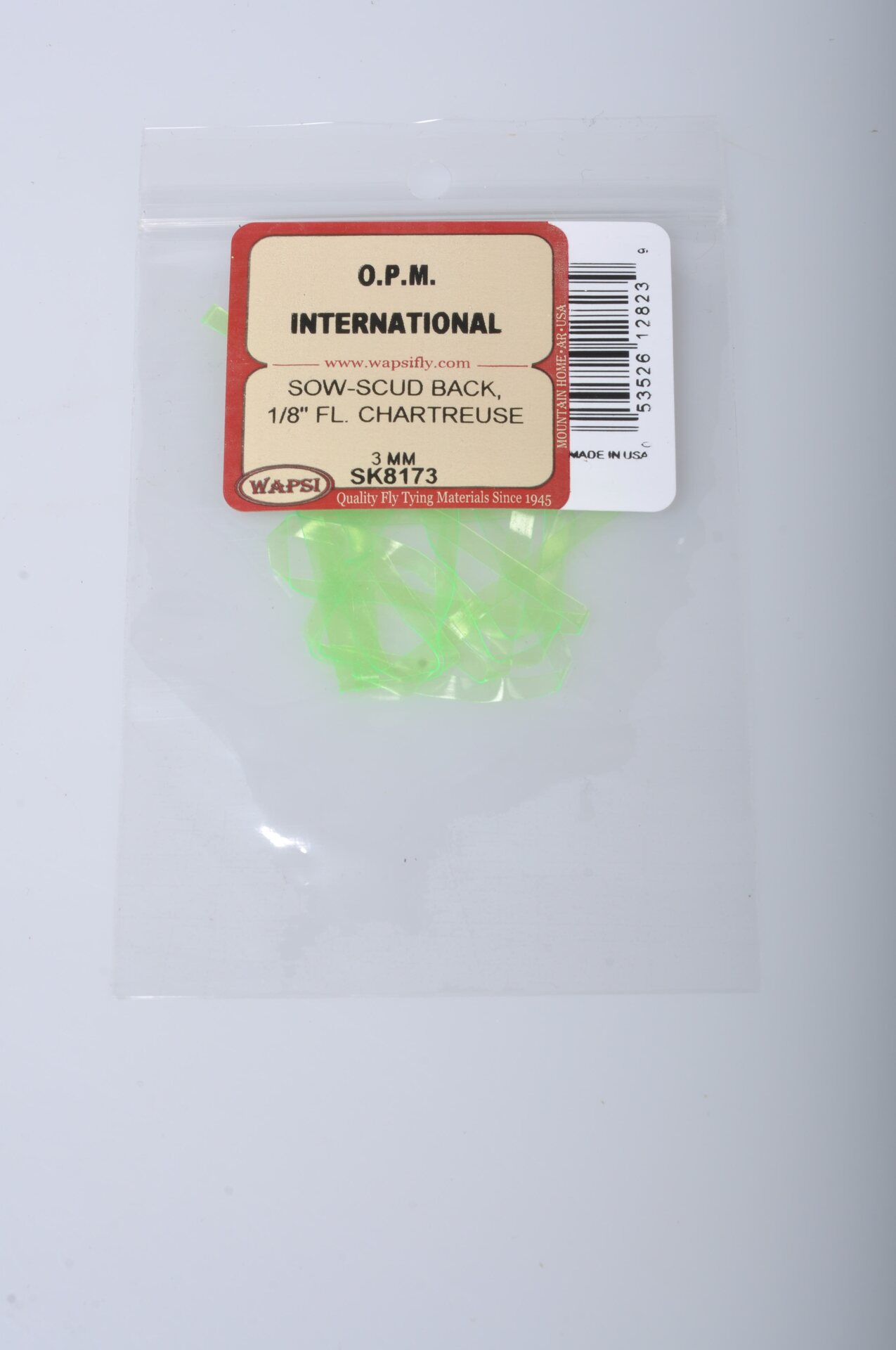 Wapsi Sow - Scud Back 1/8" 3mm Fl. Chartreuse