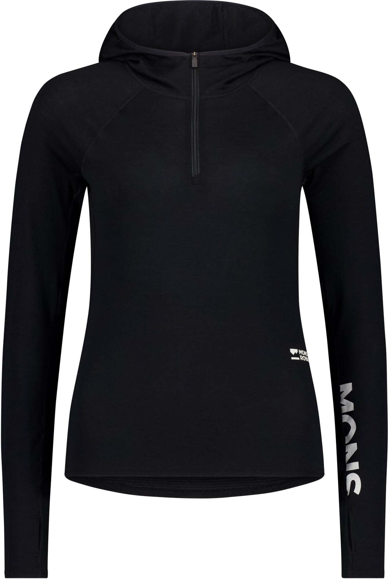 Mons Royale Bella Merino Long Sleeve Hood Womens Black