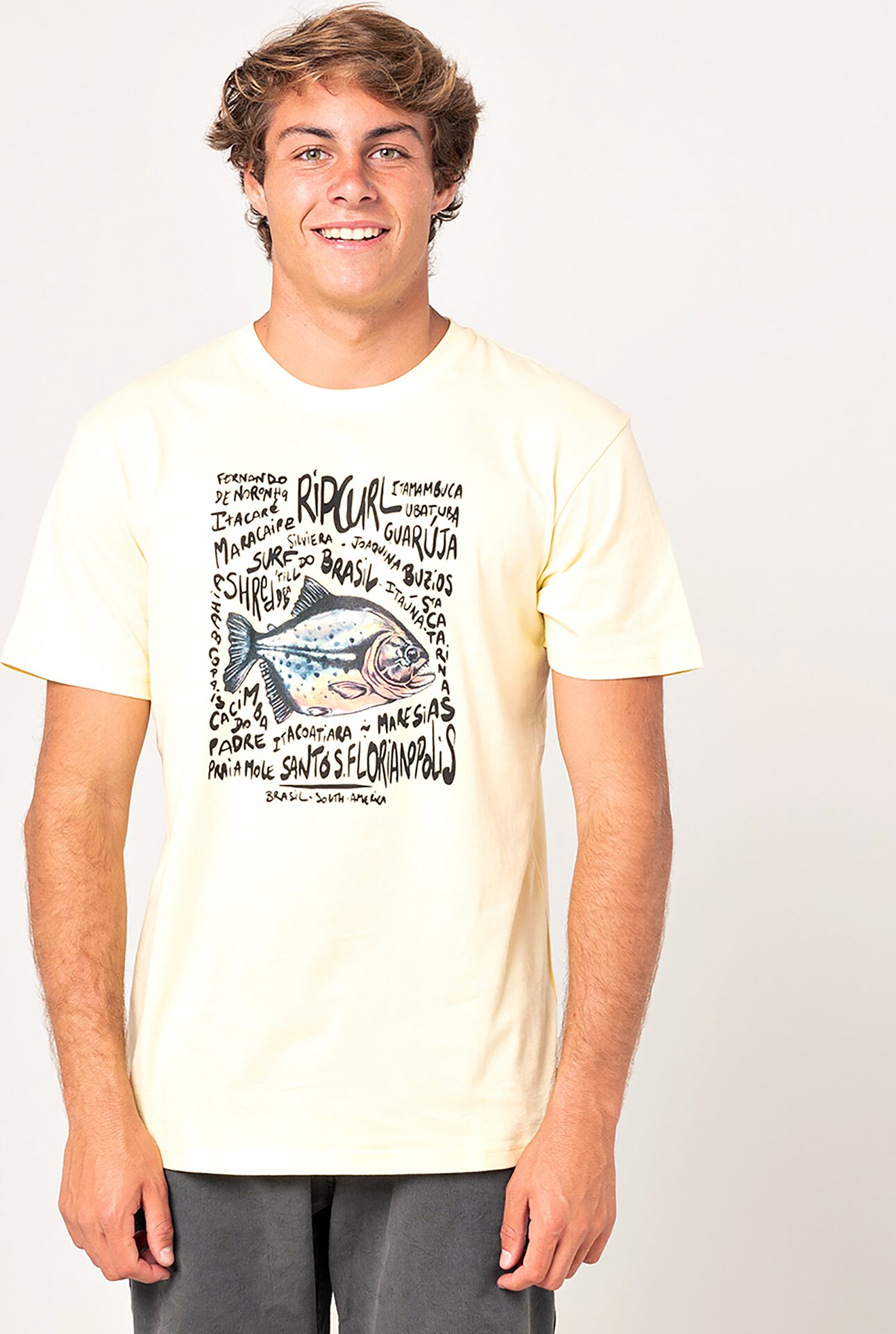 Rip Curl Destination Animals Tee Mens Pale Yellow