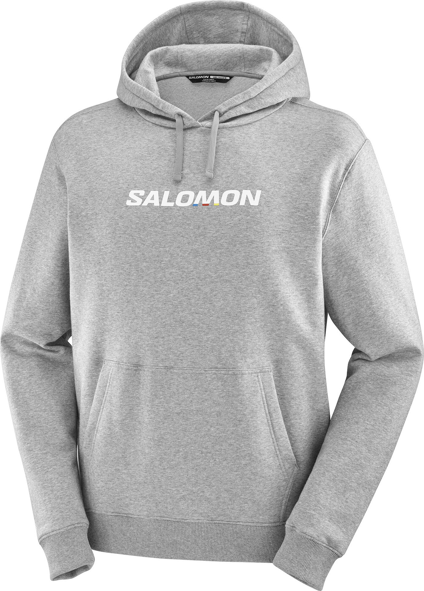Salomon Logo Performance Hoodie Mens Heather Grey