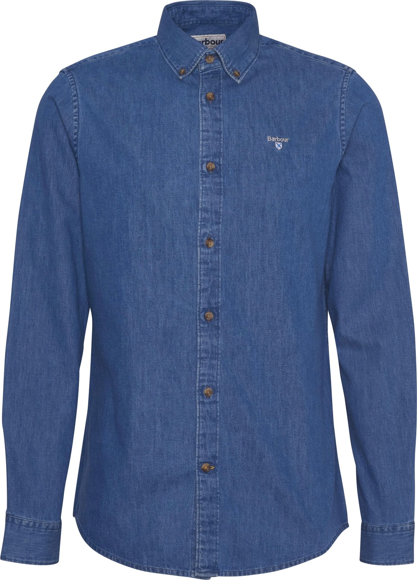 Barbour Denim Crest Tailored Fit Shirt Mens Chambray