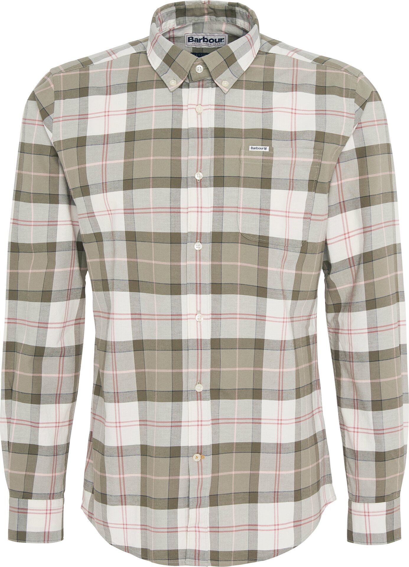 Barbour Lewis Tailored Shirt Mens Glenmore Olive Tartan