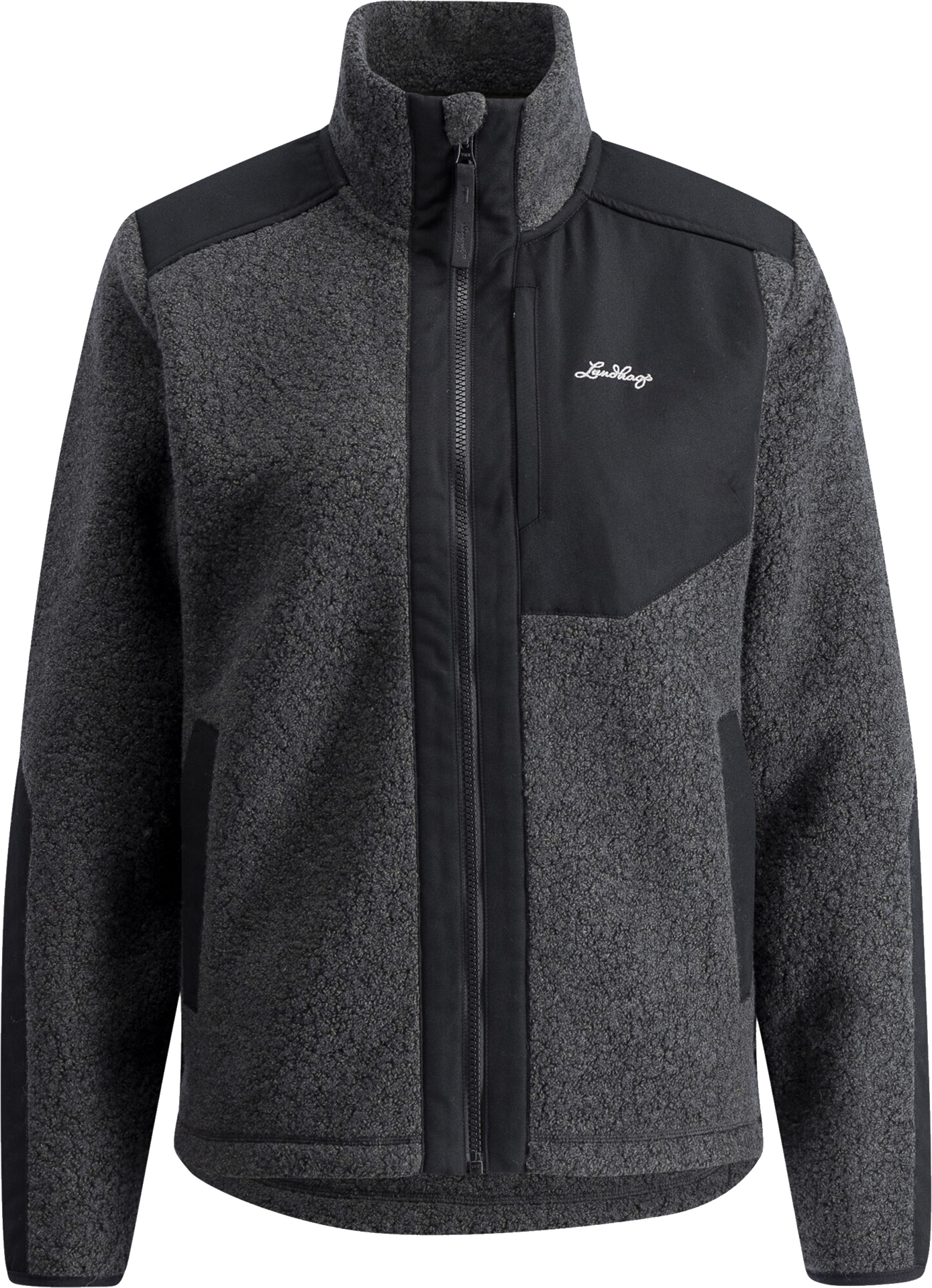 Lundhags Saruk Wool Pile Mid Full Zip Womens Charcoal (11000)