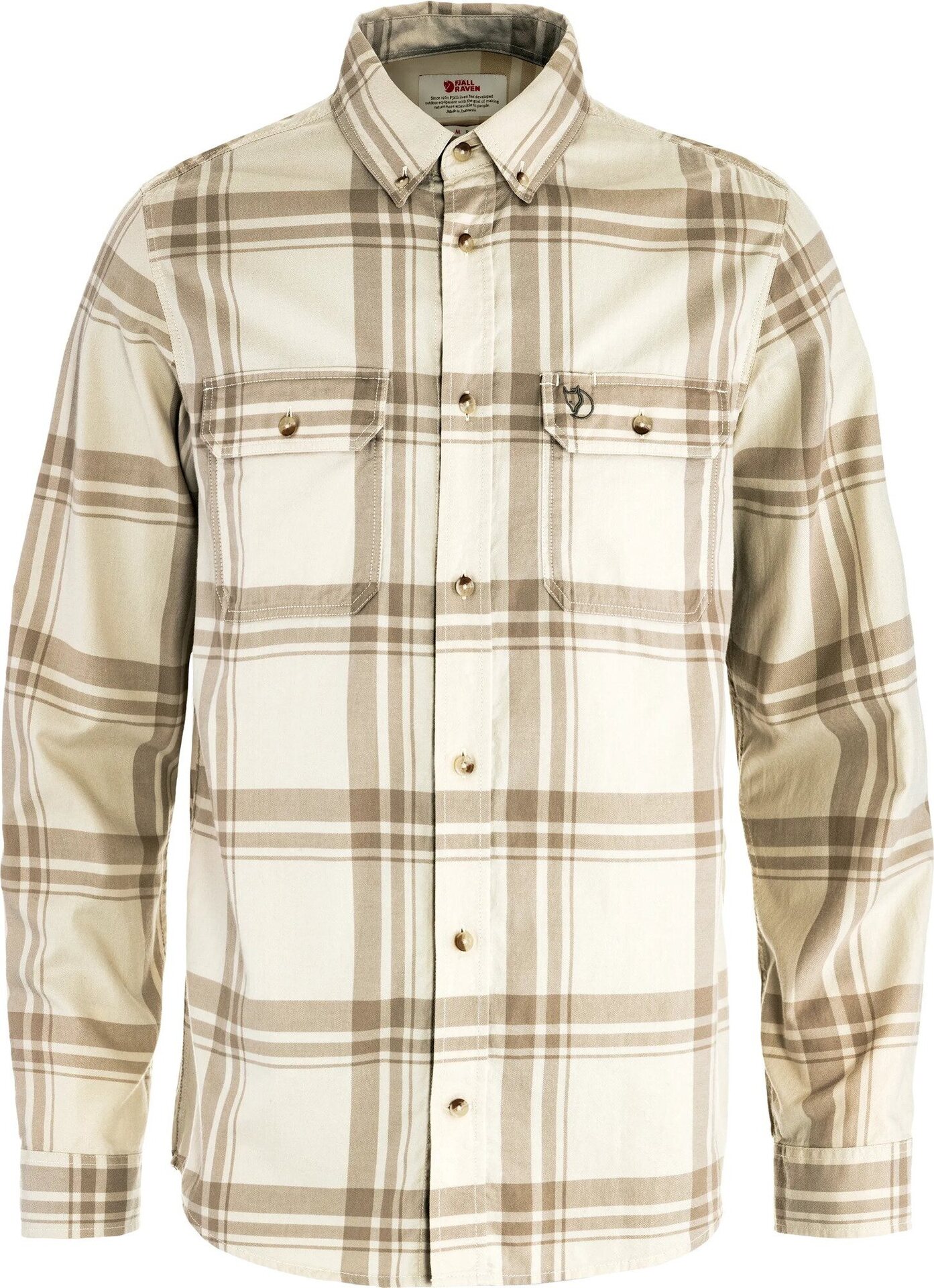 Fjällräven Övik Lite Flannel Shirt Mens Chalk White-Fossil (113-118)